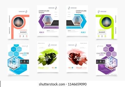 Business abstract vector template. Brochure design, cover modern layout, annual report, poster, flyer in A4 with colourful triangles, geometric shapes for tech, science, market with light background.