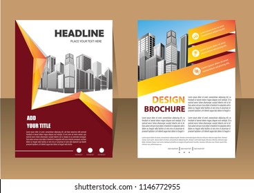 Business abstract vector template. Brochure design, cover modern layout, annual report, poster, flyer in A4 with colorful triangles, geometric shapes for tech, science, market with light background