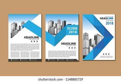 Business abstract vector template. Brochure design, cover modern layout, annual report, poster, flyer in A4 with colorful triangles, geometric shapes for tech, science, market with light background