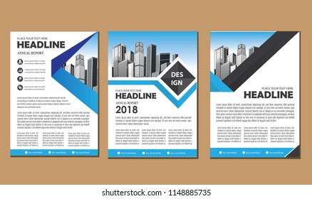 Business abstract vector template. Brochure design, cover modern layout, annual report, poster, flyer in A4 with colorful triangles, geometric shapes for tech, science, market with light background