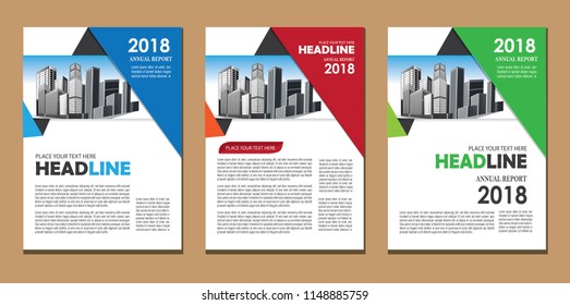 Business abstract vector template. Brochure design, cover modern layout, annual report, poster, flyer in A4 with colorful triangles, geometric shapes for tech, science, market with light background