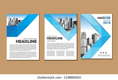 Business abstract vector template. Brochure design, cover modern layout, annual report, poster, flyer in A4 with colorful triangles, geometric shapes for tech, science, market with light background