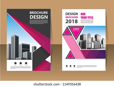 Business abstract vector template. Brochure design, cover modern layout, annual report, poster, flyer in A4 with colorful triangles, geometric shapes for tech, science, market with light background