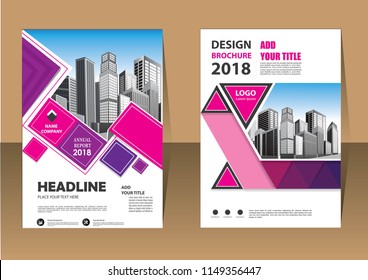 Business abstract vector template. Brochure design, cover modern layout, annual report, poster, flyer in A4 with colorful triangles, geometric shapes for tech, science, market with light background