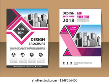 Business abstract vector template. Brochure design, cover modern layout, annual report, poster, flyer in A4 with colorful triangles, geometric shapes for tech, science, market with light background