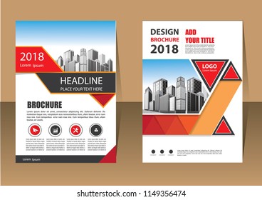 Business abstract vector template. Brochure design, cover modern layout, annual report, poster, flyer in A4 with colorful triangles, geometric shapes for tech, science, market with light background