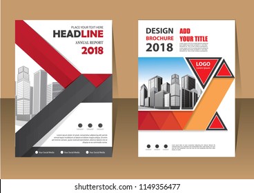Business abstract vector template. Brochure design, cover modern layout, annual report, poster, flyer in A4 with colorful triangles, geometric shapes for tech, science, market with light background