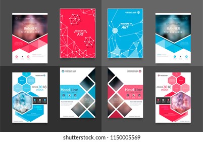 Business abstract vector template. Brochure design, cover modern layout, annual report, poster, flyer in A4 with colourful triangles, geometric shapes for tech, science, market with light background.