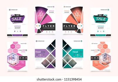 Business abstract vector template. Brochure design, cover modern layout, annual report, poster, flyer in A4 with colourful triangles, geometric shapes for tech, science, market with light background.