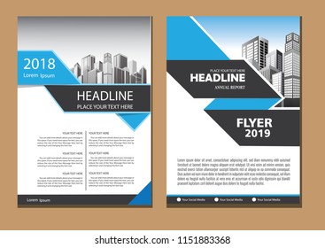 Business abstract vector template. Brochure design, cover modern layout, annual report, poster, flyer in A4 with colorful triangles, geometric shapes for tech, science, market with light background