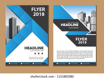 Business abstract vector template. Brochure design, cover modern layout, annual report, poster, flyer in A4 with colorful triangles, geometric shapes for tech, science, market with light background