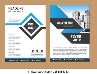 Business abstract vector template. Brochure design, cover modern layout, annual report, poster, flyer in A4 with colorful triangles, geometric shapes for tech, science, market with light background