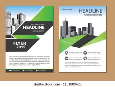 Business abstract vector template. Brochure design, cover modern layout, annual report, poster, flyer in A4 with colorful triangles, geometric shapes for tech, science, market with light background