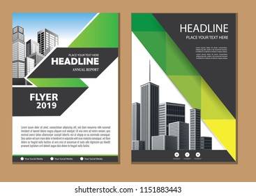 Business abstract vector template. Brochure design, cover modern layout, annual report, poster, flyer in A4 with colorful triangles, geometric shapes for tech, science, market with light background