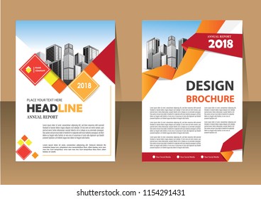 Business abstract vector template. Brochure design, cover modern layout, annual report, poster, flyer in A4 with colorful triangles, geometric shapes for tech, science, market with light background