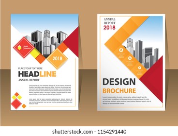 Business abstract vector template. Brochure design, cover modern layout, annual report, poster, flyer in A4 with colorful triangles, geometric shapes for tech, science, market with light background