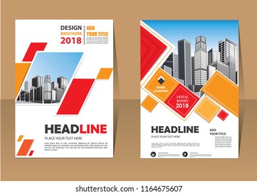 Business abstract vector template. Brochure design, cover modern layout, annual report, poster, flyer in A4 with colorful triangles, geometric shapes for tech, science, market with light background