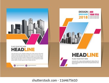 Business abstract vector template. Brochure design, cover modern layout, annual report, poster, flyer in A4 with colorful triangles, geometric shapes for tech, science, market with light background