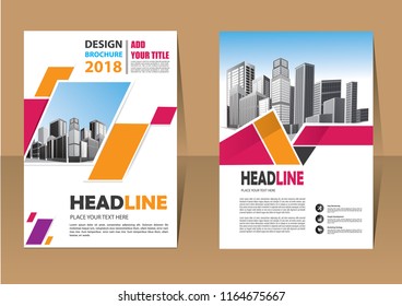 Business abstract vector template. Brochure design, cover modern layout, annual report, poster, flyer in A4 with colorful triangles, geometric shapes for tech, science, market with light background