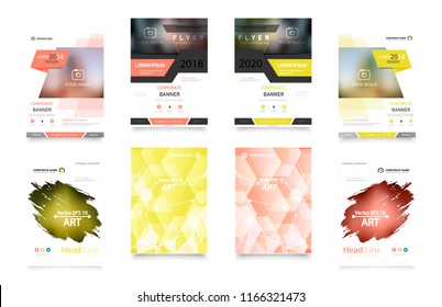 Business abstract vector template. Brochure design, cover modern layout, annual report, poster, flyer in A4 with colourful triangles, geometric shapes for tech, science, market with light background.