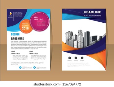 Business abstract vector template. Brochure design, cover modern layout, annual report, poster, flyer in A4 with colorful triangles, geometric shapes for tech, science, market with light background