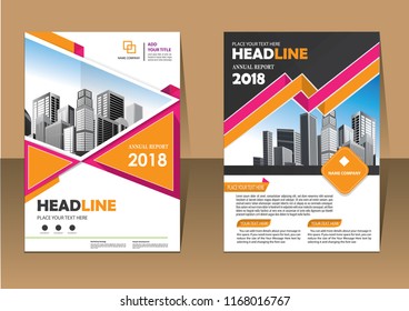 Business abstract vector template. Brochure design, cover modern layout, annual report, poster, flyer in A4 with colorful triangles, geometric shapes for tech, science, market with light background
