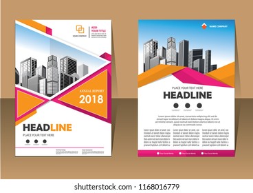 Business abstract vector template. Brochure design, cover modern layout, annual report, poster, flyer in A4 with colorful triangles, geometric shapes for tech, science, market with light background
