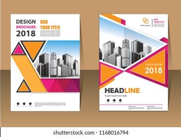 Business abstract vector template. Brochure design, cover modern layout, annual report, poster, flyer in A4 with colorful triangles, geometric shapes for tech, science, market with light background
