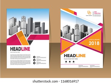 Business abstract vector template. Brochure design, cover modern layout, annual report, poster, flyer in A4 with colorful triangles, geometric shapes for tech, science, market with light background

