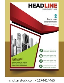 Business abstract vector template Brochure design cover modern layout annual report poster flyer in A4 with colorful triangles geometric shapes for tech science market with light background
