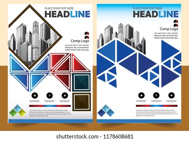 Business abstract vector template Brochure design cover modern layout annual report
poster flyer in A4 with colorful triangles geometric shapes for tech science market with light background
