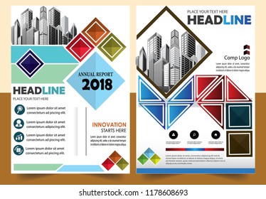 Business abstract vector template Brochure design cover modern layout annual report
poster flyer in A4 with colorful triangles geometric shapes for tech science market with light background
