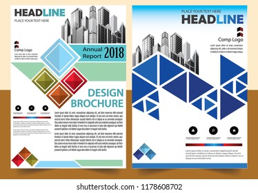 Business abstract vector template Brochure design cover modern layout annual report
poster flyer in A4 with colorful triangles geometric shapes for tech science market with light background
