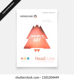 Business abstract vector template. Brochure design, cover modern layout, annual report, poster, flyer in A4 with colourful triangles, geometric shapes for tech, science, market with light background.