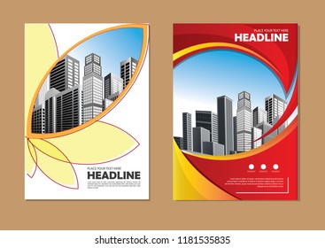 Business abstract vector template. Brochure design, cover modern layout, annual report, poster, flyer in A4 with colorful triangles, geometric shapes for tech, science, market with light background