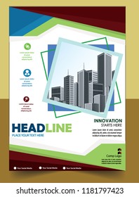 Business abstract vector template Brochure design cover modern layout annual report
poster flyer in A4 with colorful triangles geometric shapes for tech science market with light background

