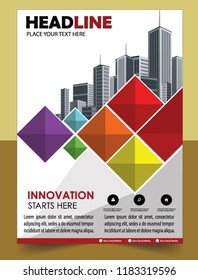 Business abstract vector template Brochure design cover modern layout annual report
poster flyer in A4 with colorful triangles geometric shapes for tech science market with light background
