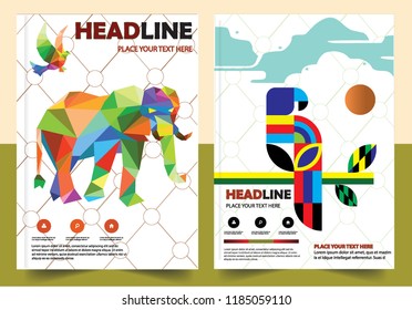 Business abstract vector template Brochure design cover modern layout annual report
poster flyer in A4 with colorful triangles geometric shapes for tech science market with light background
