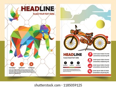 Business abstract vector template Brochure design cover modern layout annual report
poster flyer in A4 with colorful triangles geometric shapes for tech science market with light background
