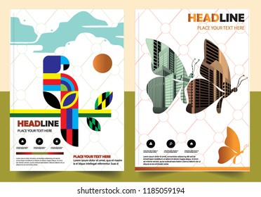 Business abstract vector template Brochure design cover modern layout annual report
poster flyer in A4 with colorful triangles geometric shapes for tech science market with light background
