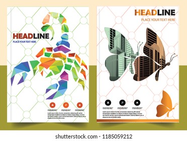 Business abstract vector template Brochure design cover modern layout annual report
poster flyer in A4 with colorful triangles geometric shapes for tech science market with light background
