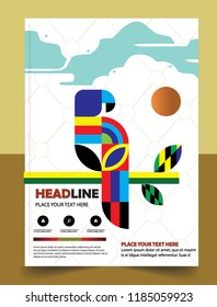 Business abstract vector template Brochure design cover modern layout annual report
poster flyer in A4 with colorful triangles geometric shapes for tech science market with light background
