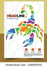 Business abstract vector template Brochure design cover modern layout annual report
poster flyer in A4 with colorful triangles geometric shapes for tech science market with light background
