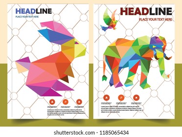 Business abstract vector template Brochure design cover modern layout annual report
poster flyer in A4 with colorful triangles geometric shapes for tech science market with light background
