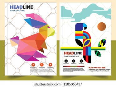 Business abstract vector template Brochure design cover modern layout annual report
poster flyer in A4 with colorful triangles geometric shapes for tech science market with light background
