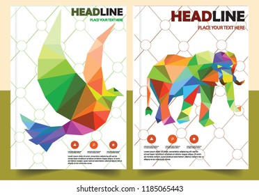 Business abstract vector template Brochure design cover modern layout annual report
poster flyer in A4 with colorful triangles geometric shapes for tech science market with light background
