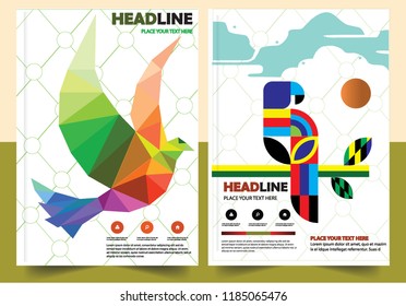 Business abstract vector template Brochure design cover modern layout annual report
poster flyer in A4 with colorful triangles geometric shapes for tech science market with light background
