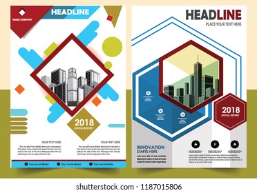 Business abstract vector template Brochure design cover modern layout annual report
poster flyer in A4 with colorful triangles geometric shapes for tech science market with light background