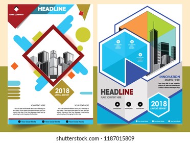Business abstract vector template Brochure design cover modern layout annual report
poster flyer in A4 with colorful triangles geometric shapes for tech science market with light background