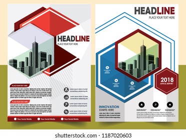 Business abstract vector template Brochure design cover modern layout annual report
poster flyer in A4 with colorful triangles geometric shapes for tech science market with light background
